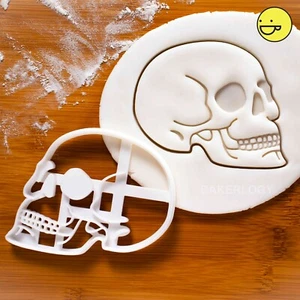 Human Skull Anatomy cookie cutter |macabre Archaeology biscuit skulls halloween - Picture 1 of 8