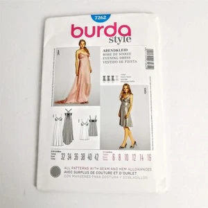 Abito da sera Burda 7262 taglia 6 8 10 12 14 16 fantasia senza maniche non tagliato CG - Foto 1 di 4