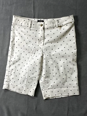 Pantalones Cortos Jean JONES Elastizados Mujer Denim BLANCO Damas Corte 31” EE. UU. Foto 1 de 4