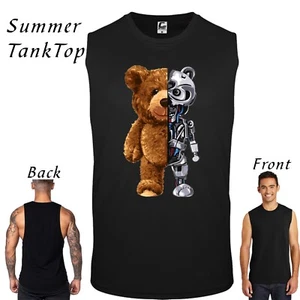 Hermosa camiseta sin mangas de oso de peluche americano oso de peluche camiseta sin mangas verano oso de peluche - Imagen 1 de 7