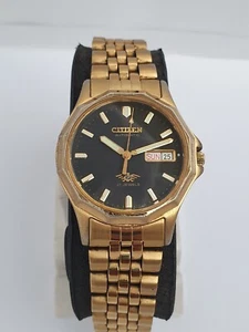 Citizen eagle 21J cal.8200 Automatic Goldtone Day/Date Japan Made Watch - Picture 1 of 11