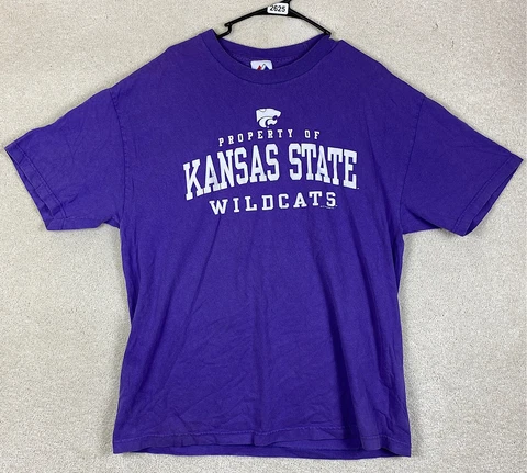 Kansas State Wildcats Large T Shirt NCAA Purple Size Large Short Sleeve Shirt Cover