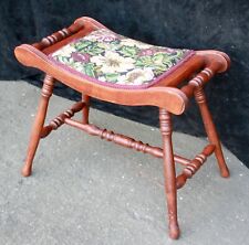 Antique Vintage Old Victorian SOLID Wood Wooden Bench Foot Stool Ottoman Stand