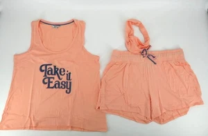 Wildfox 3PC Lounge Set Tank Shorts & Headband Peach Womens Medium NWT $136 - Picture 1 of 6
