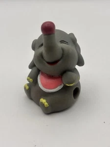 GRAY BABY ELEPHANT PENCIL SHARPENER – HARD RUBBER -  TRUNK UP 2.5” X 1.5” - Picture 1 of 7