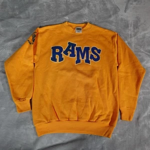 Vintage Wheaton Park District Rams Football Sweatshirt Mens S Gold 90s - Picture 1 of 11