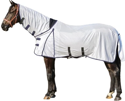 Euroriding Fliegendecke mit Bauchlatz silber Halsteil fest - Bild 1 von 4