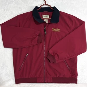 Vtg L.L. Bean Warm-Up Jacket Men’s XL Red Fleece Lined Full Zip 90s Windbreaker - Picture 1 of 13