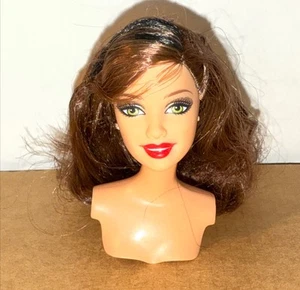 Mattel Barbie Fashionistas Swappin' Styles Puppe Kopf edel schwarz gestreift brünett - Bild 1 von 6