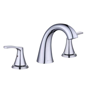 Arnette 8 pollici Rubinetto bagno ad arco alto doppio manico diffuso lucido - Foto 1 di 3