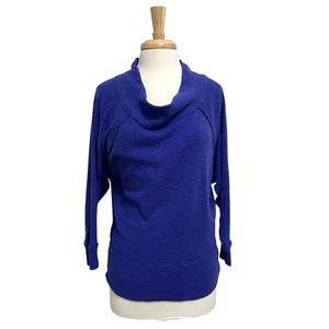 Free People Off Shoulder Thermo Pull-Over Top Lila Blau Boho Gr. XS - Bild 1 von 8