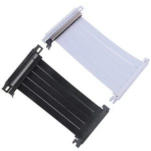 Cable de extensión doble inversa para tarjeta gráfica negro blanco PCIe 4,0 x16 GPU Riser - Imagen 1 de 10