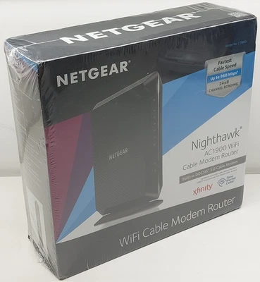 Netgear Nighthawk AC1900 WiFi Cable Modem Router C7000 - Image 1 of 4