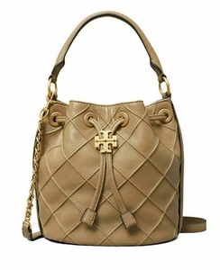 Tory Burch Small Fleming Soft Bucket Bag Pebblestone - Picture 1 of 9