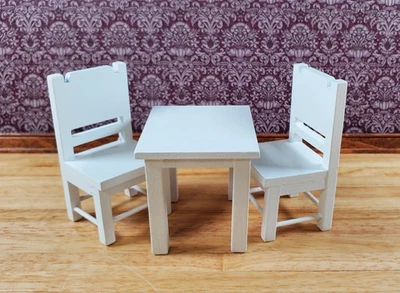 Dollhouse Small Table & Chairs Set Child Size 1:12 Scale Miniature Furniture Foto 1 de 4