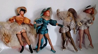 Vintage 11" Layna Artist Doll Klumpe Roldan Style Can Can Parasol Dancers Spain - Image 1 of 4