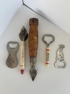 Vintage Lot of 5 Bottle Openers Advertising - Picture 1 of 9