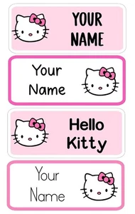 30 Hello Kitty personalisierte Namensetiketten wasserdichte Aufkleber Kinder Jugendliche Sanrio - Bild 1 von 5