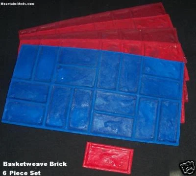 6 Новых Изношенных Кирпичных Корзинчатых Бетонных Цементных Камней Текстура Отпечатков Штампов Коврики - Изображение 1 из 3