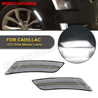 For 2013 2014 Cadillac ATS 2017-up XT5 White LED Front Bumper Side Marker Lights — 第 1/4 张图片