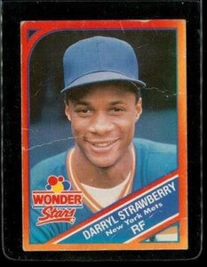 Vintage 1990 WONDER BREAD STARS Baseball Card #10 of 20 DARRYL STRAWBERRY Mets