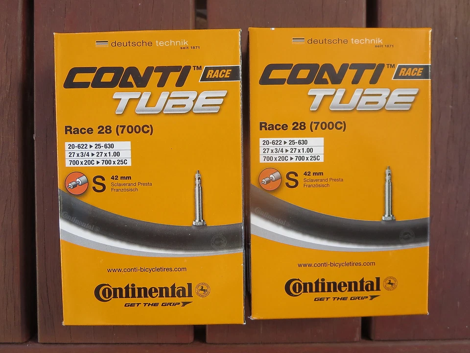 Continental Race 28 Road Bike Tubes 700C 19/25mm 42mm Valve 2 Pack *New* - image 1 of 1