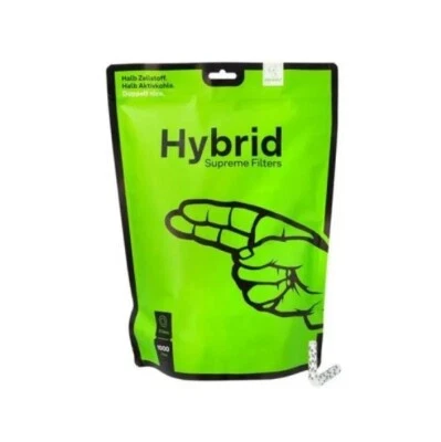 1000x HYBRID Hybrid Supreme Filters Zellstoff/Aktivkohle Ø 6,4mm im Beutel, NEU!
