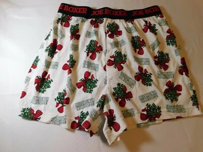 Joe Boxer Mens Holiday Christmas Boxer Shorts "Meet Me Under the Mistletoe!" S  - Image 1 of 4