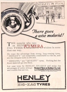 HENLEY "Zig-Zag" Kraftfahrzeugreifen, Original 1923 ANZEIGE : 688-115 - Bild 1 von 1