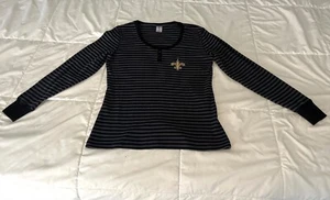 New Orleans Saints Long Sleeve Knit Shirt Sweater NFL Football Womens Size Large - Picture 1 of 7