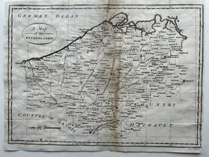 1800 Belgium Original Antique Map by Cornelius Paas 224 Years Old - Picture 1 of 3
