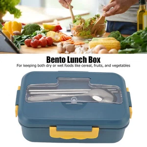 (Elegante Blaue Lunchbox + Geschirr)Bento-Lunchbox Tragbare Thermo-Lunchbox - Bild 1 von 12