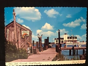 Ocracoke Silver Lake Pier Coast Guard Station North Carolina Vintage Postcard - Picture 1 of 2