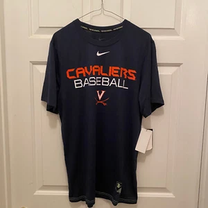 NWT Virginia UVA Cavaliers Baseball Team Issued Nike Blue Dri-Fit T-Shirt Small - Picture 1 of 2