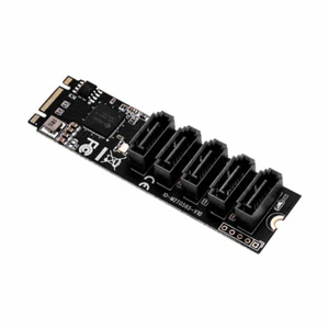 M.2 PCIe 3.0 to 5 Ports SATA III 3.0 6G SSD Adapter with SATA Cable support UEFI - Picture 1 of 5