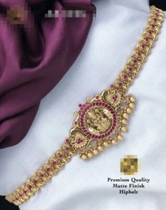 Bollywood South Indian Wedding Gold Plated Waist Belt Bridal Kamar Bandh Jewelry - Picture 1 of 6