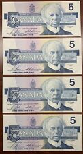 1986 - 4 Consecutive Canadian 5$ Five Dollar Banknote, Bank Of Canada