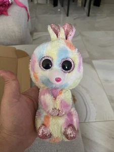 Ty Beanie Boos Bloomy Bunny Rabbit Soft Toy 8.5" 2018 #803 - Picture 1 of 8