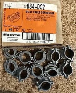Bridgeport 684-DC2 - 1 1/4" MC/AC Cable Connectors Qty. 11 NEW! - Picture 1 of 3