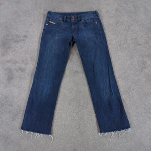 Diesel Jeans Womens W29 L25 Blue Cropped Ronhar Denim Regular Dark Stretch Dark - Picture 1 of 19