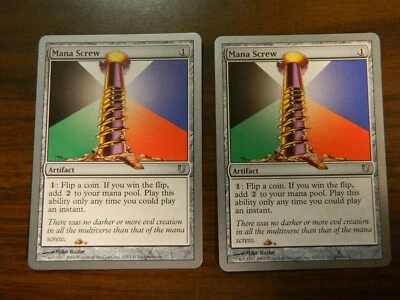 MTG Unhinged Mana Screw x2 Artifact Uncommon Excellent - NM Condition - Image 1 of 2