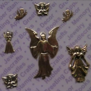 92736       Gold Plated Assorted Angel Jewelry Findings/Blister Card x 4 - Picture 1 of 1