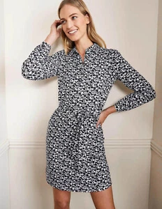 BODEN Jersey Shirt Dress Black, Flora Bloom SIZE UK 18L BRAND NEW D0078  D19 - Picture 1 of 5