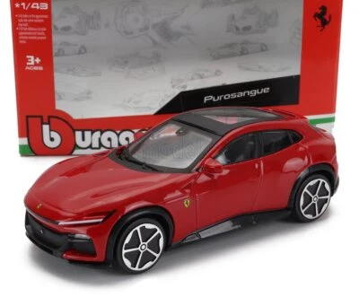 MODELLINO AUTO STATICO BURAGO FERRARI PUROSANGUE SUV 2022 ROSSO SCALA 1/43 - Immagine 1 di 4