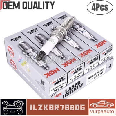 4PCS NGK Iridium ILZKBR7B8DG Spark Plugs For Mini Cooper 2007-2016 1.6L 95770 - Image 1 of 4