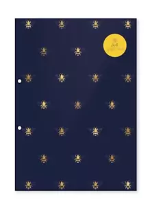 A4 Refill Notepad Notebook Pad Busy Life Bee Design Navy & Gold School Work - Picture 1 of 1