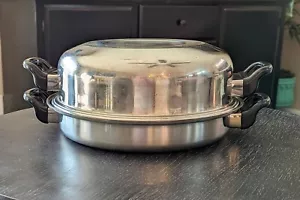VTG Kitchen Queen 11" Frying Pan W/Lid 3-ply Multi-core 18-8 Stainless Steel USA - Picture 1 of 15