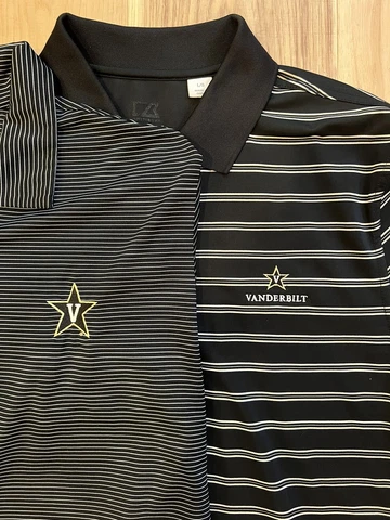 Lot of 2 - Vanderbilt Golf Polo Shirts Men’s Size Large L - Retired Star V Logo Cover