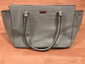 Kate Spade Double Handled Tote Laptop Bag Light Blue Pebbled Look Inner Pockets - Picture 1 of 12