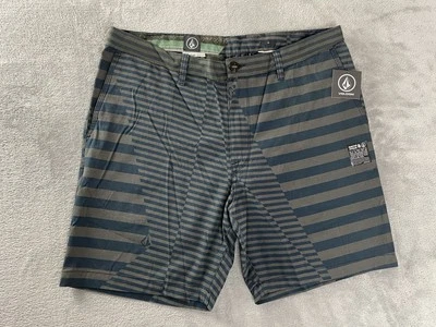 VOLCOM STONE GRAPHITO SHORTS Men’s Sz 36 Blue Gray Stripe Casual Walking NWT NEW - Image 1 of 4
